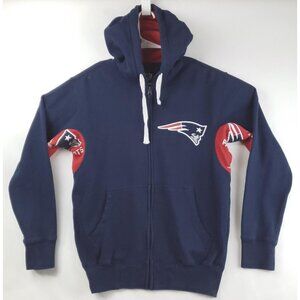New England Patriots Hoodie Mens Small Blue Hands High Giii Long Sleeve Full Zip